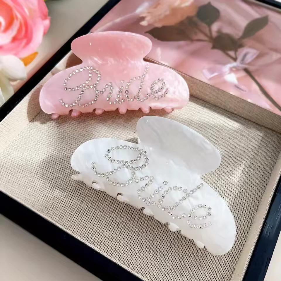 Bride Claw Clip w/ Rhinestone
